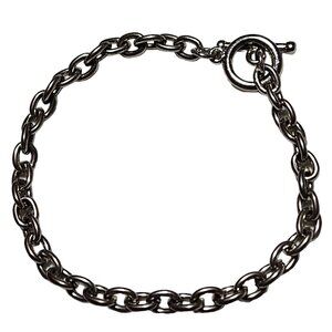 Elegant Silver Tone Cable Chain Link Bracelet Toggle Clasp Minimalist  Jewelry